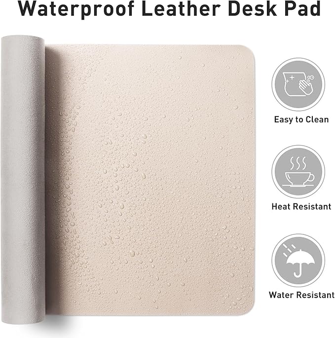 Aothia Faux Leather Desk Mat – Large Mouse Pad, Non-Slip PU Leather Blotter - Image 8