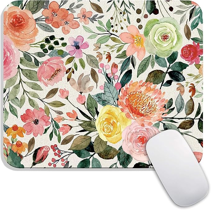 Armanza Square Mouse Pad Watercolour Floral, Personalized Premium-Textured by Armanza