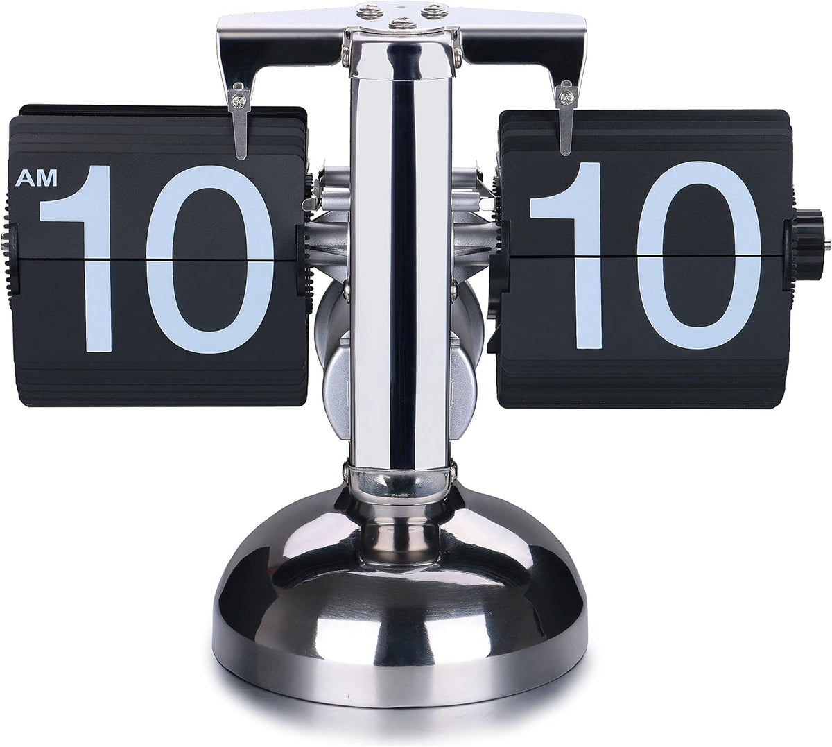 WoneNice Retro Digital Flip Down Clock -Battery Powered Internal Gear Operated