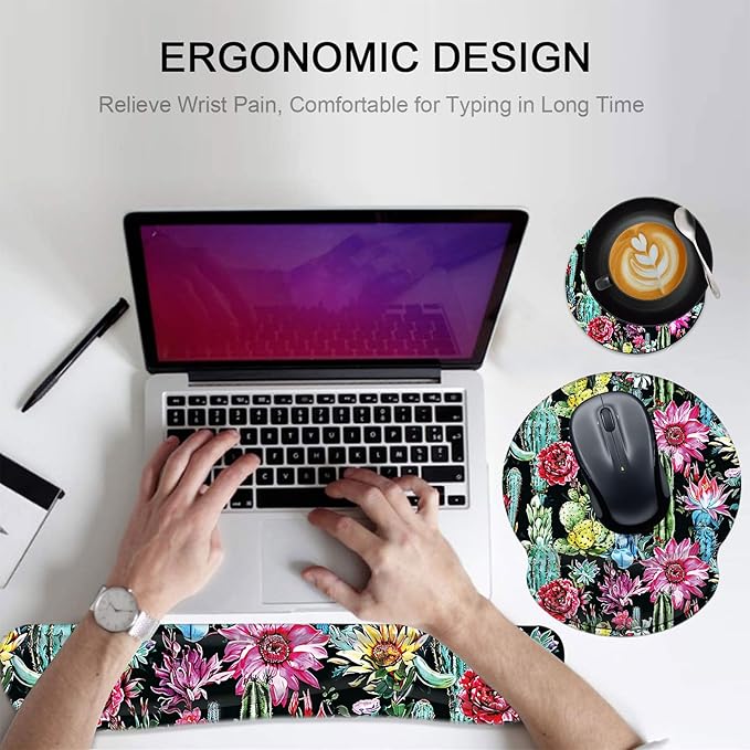 Keyboard Wrist Rest and Mouse Pad Wrist Support Set - Image 6