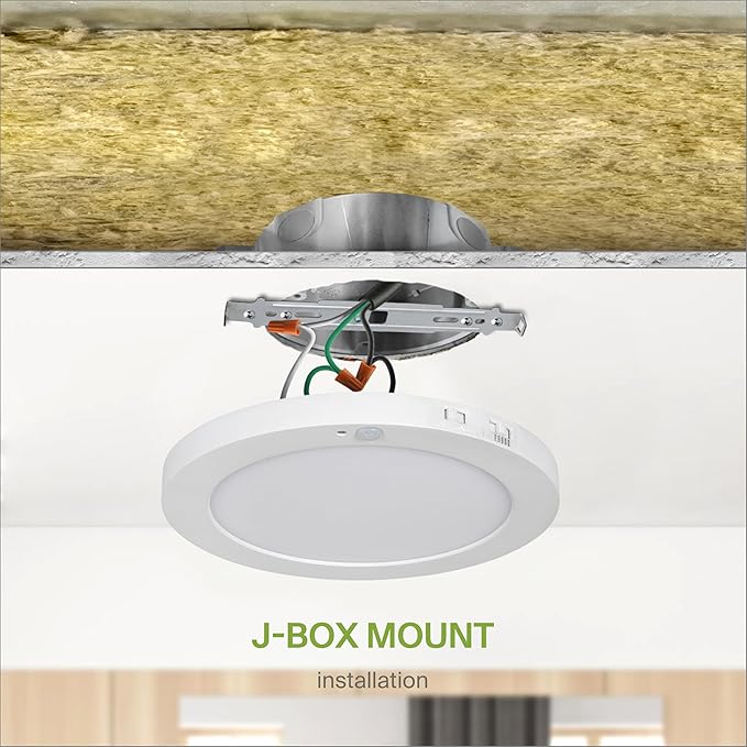 ASD LED 9" Round Flush Mount Ceiling Light Fixture, Low Profile Surface - Image 7