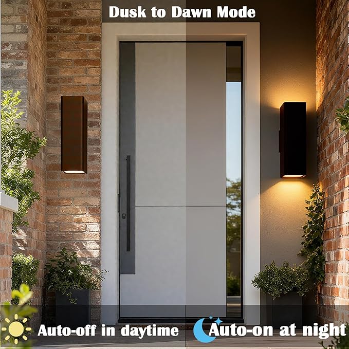 Motion Sensor Outdoor Wall Lights 2-Pack, Dusk to Dawn Exterior Light Fixtures - Image 5