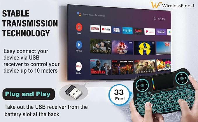 Wireless Mini Keyboard Remote Control Touchpad Mouse Combo Controller - Image 5