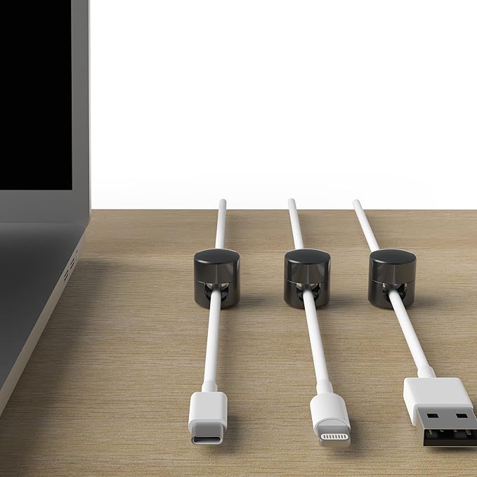 ICONIT Cable Anchors for Desk Organization Gun Metal | Premium Aluminum Cord - Image 4