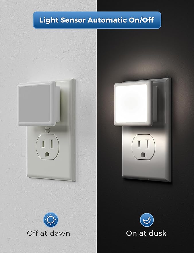L LOHAS LED Night Lights Plug into Wall, Plug in Night Light, Dusk-to-Dawn - Image 3