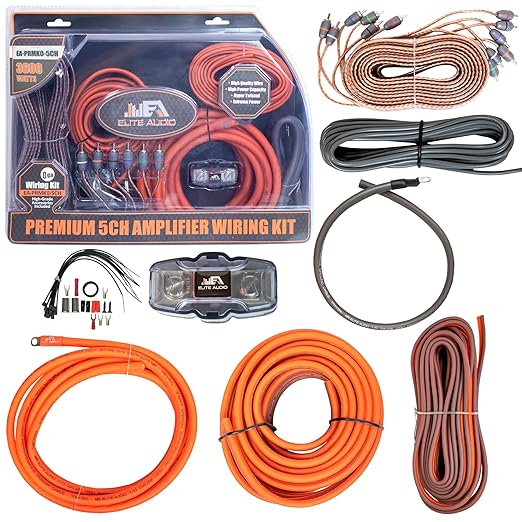 Elite Audio Premium Series Amp Kit Copper Clad Aluminum Wire, Triple-Shielded by EliteAudio