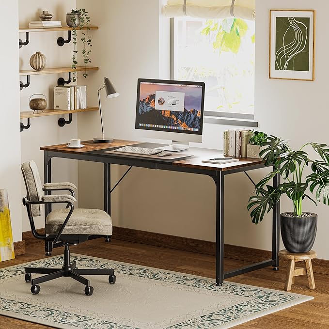 Huuger Computer Desk, 63 Inch Office Desk, Gaming Desk - Image 7