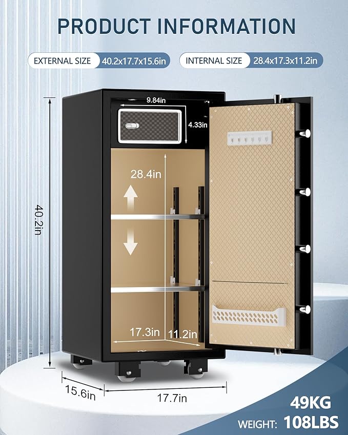 TIGERKING 5.9 Cu.ft Large Heavy Duty Safe Box, Big Home Security - Image 2