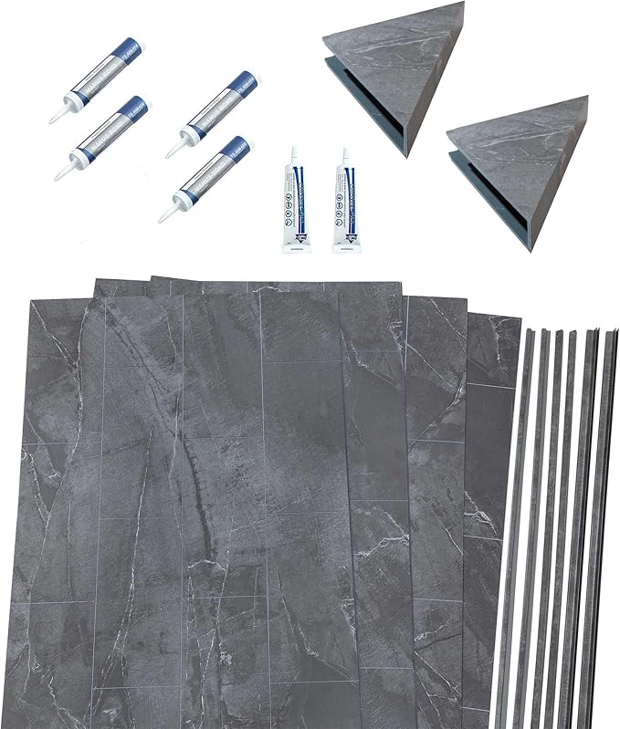Palisade 78in x 60in x 36in Waterproof Vinyl Shower Surround Kit - Image 2
