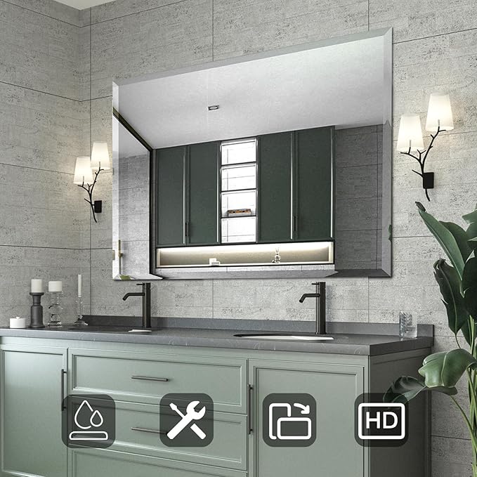 Mirrorons Beveled Mirror, Bathroom Mirrors - Image 2