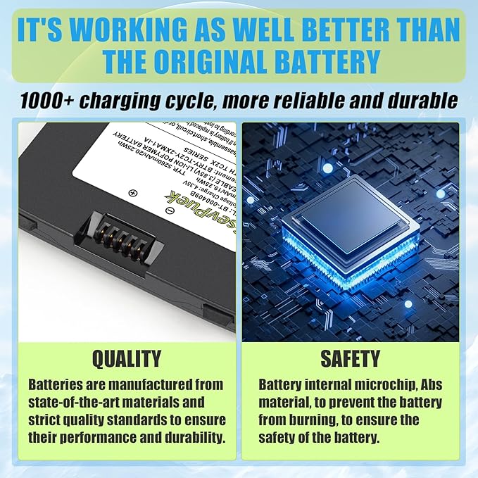 GsevPuek 5260mAh TC26 Replacement Battery, - Image 4