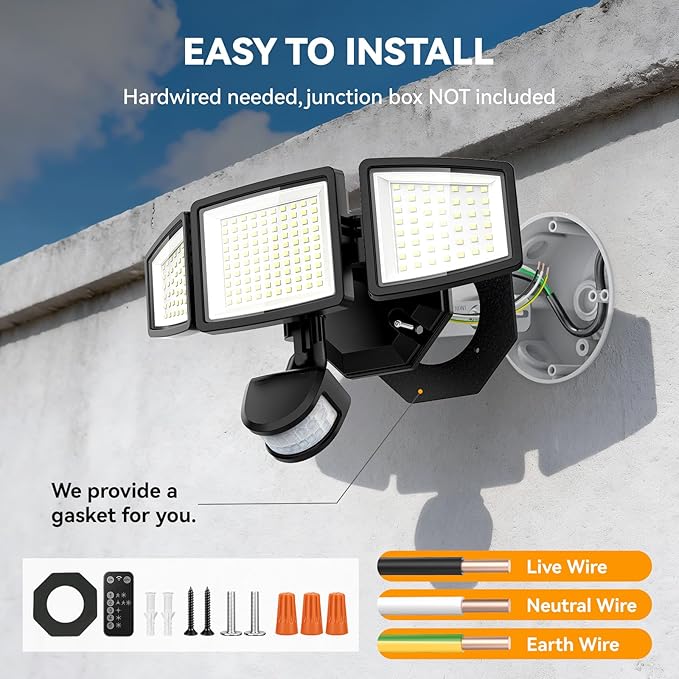 PURICH Upgraded LED Security Lights Motion Sensor Light Outdoor, Waterproof - Image 8