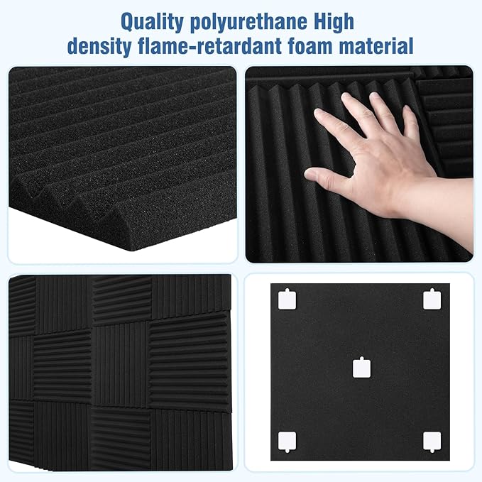 HWLIYUTAI 100 Pack Acoustic Panels 1 X 12 X 12 Inches - Image 5
