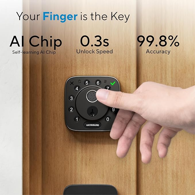 ULTRALOQ 2026 Upgrade Bolt Fingerprint Smart Lock in Black, Biometric Deadbolt - Image 8
