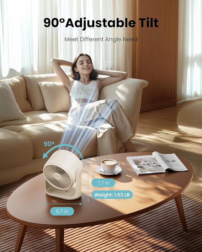 Gaiatop Desk Fan, Touch Control LED Display Small Portable Fans, 5 Speeds - Image 6