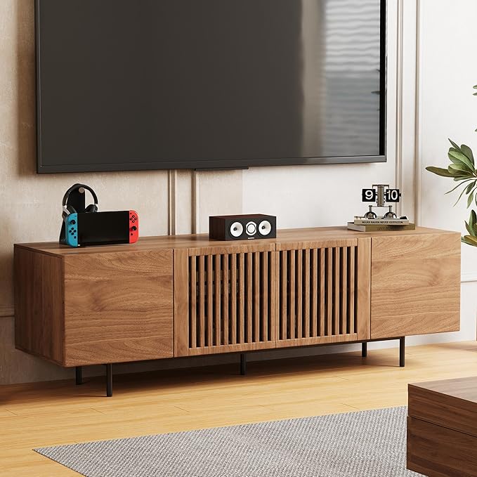 gaoyangjiaju 70.87" Mid Century Modern TV Stand, Walnut Media Console by Gaoyangjiaju