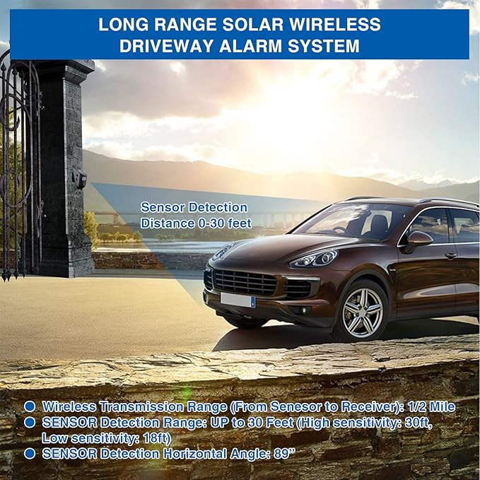 Solar Wireless Driveway Alarm Outdoor Weather-Resistant Motion Sensor Detector - Image 6