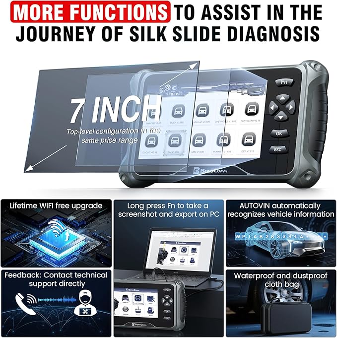 2026 BOSSCOMM IF742 OBD2 Scanner, ABS/SRS/Transmission/Check Engine Code Reader - Image 6