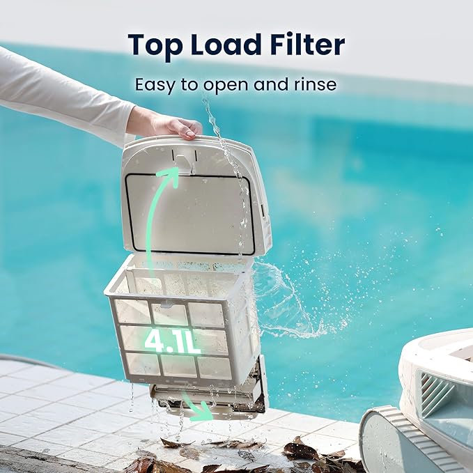 Hydro 4SE Robotic Pool Cleaner, S-Shaped Path/Auto Wall/Waterline Cleaning - Image 5