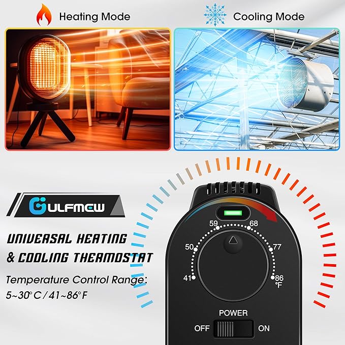 Plug in Thermostat for Heater, Thermostat Plug Outlet - Image 3