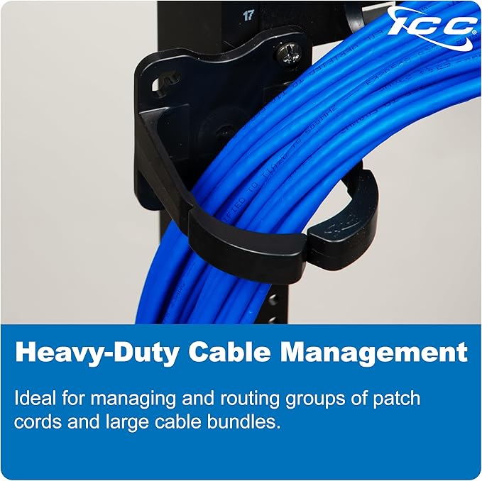 ICC 3” Plastic Cable Management Ring, Vertical/Horizontal, Rack or Wall Mount - Image 4