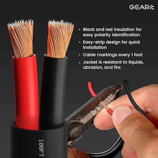 GEARit Outdoor Speaker Wire CL3 Rated, 14 Gauge Speaker Wire, Speaker Cable 20 - Image 2