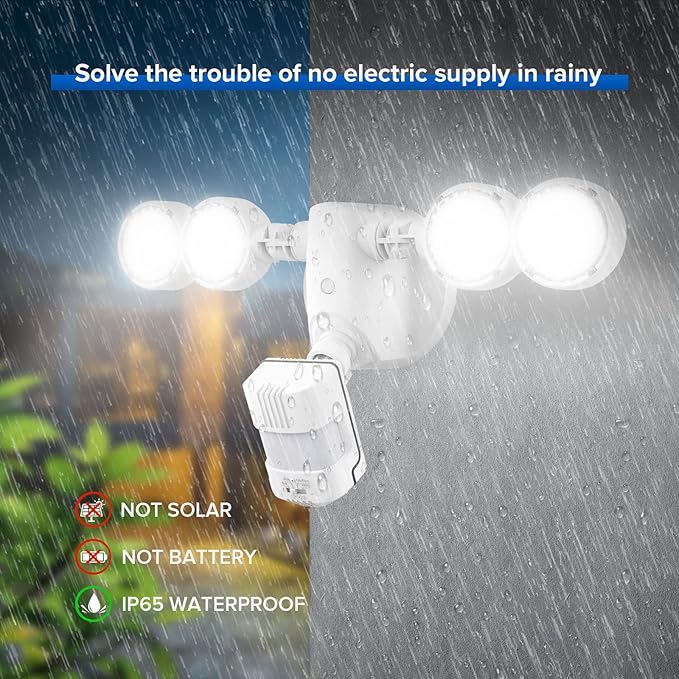 SANSI 40W 5000 LM LED Motion Sensor Outdoor Lights 5000K Daylight Super Bright - Image 6