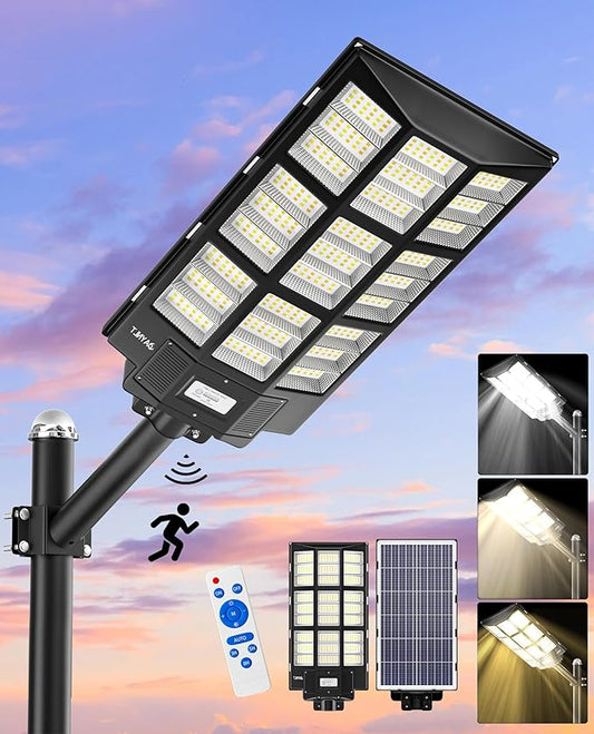 JAYNLT Y-7200W Solar Street Lights Outdoor, 680000LM 6500K High Lumen Parking by JAYNLT