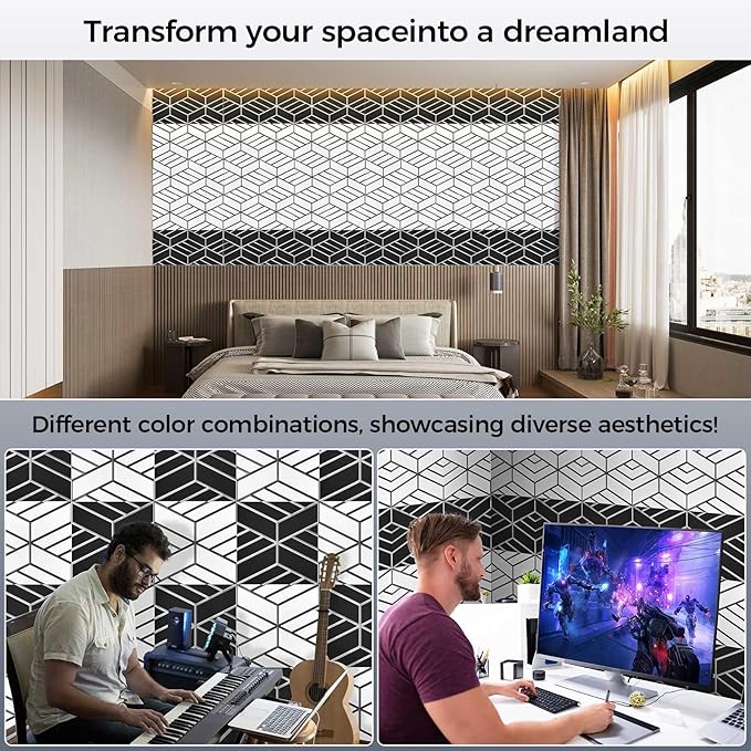 8 Pack 2-Layer Soundproof Wall Panels, 1.1lb/ft³ High Density, Thicker 0.43 in - Image 5