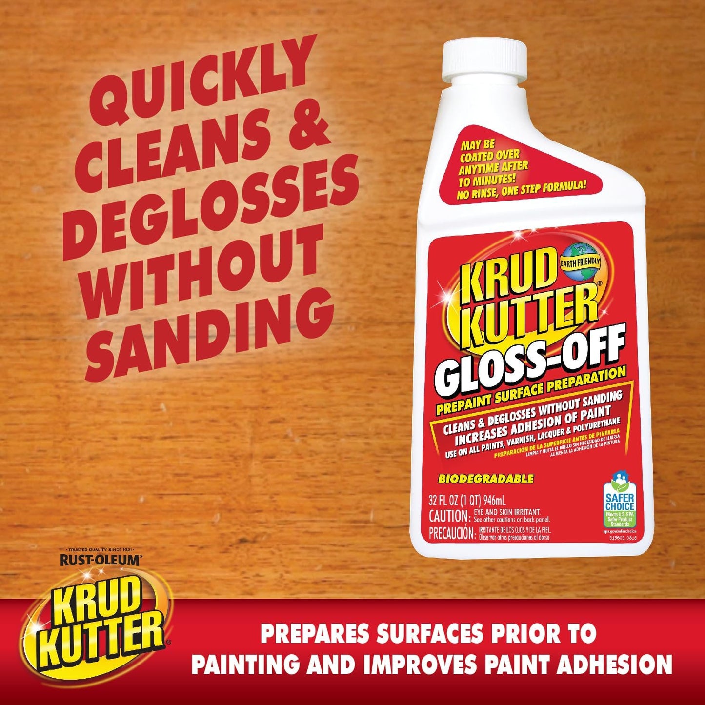 Krud Kutter GO326-6PK Gloss Off Prepaint Surface Preparation Cleaner, 32 oz, 6 Pack