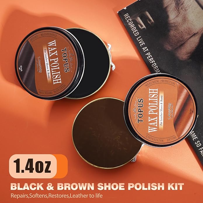 TOPUS Valentines Day Gifts Shoes Polish Kit, 3 Pieces Horsehair Brushes in - Image 2