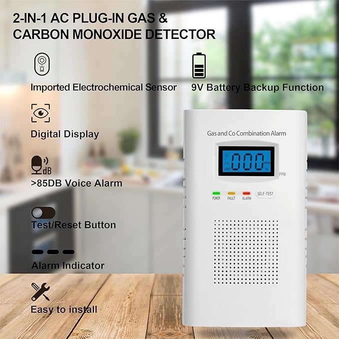 2 Pack Combination Gas & Carbon Monoxide Detectors - Image 3