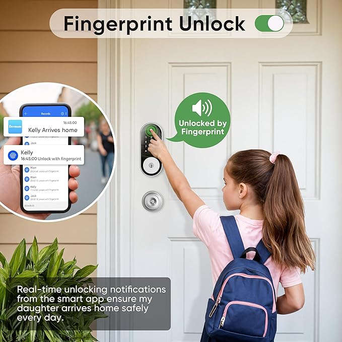 Fingerprint Smart Door Lock Keypad Deadbolt – Keyless Entry - Image 3