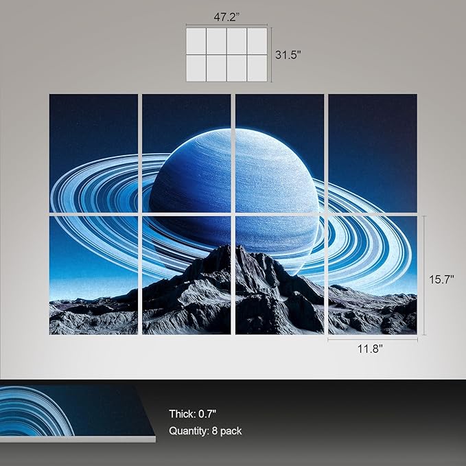UMIACOUSTICS 8 Pcs 0.7Inch Thick Art Acoustic Panels, Total 47.2” x 31.5” - Image 3