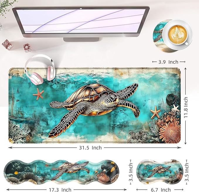 BFUKVOU Large Keyboard Mouse Pad Set, Extended Mouse Pad+Keyboard Wrist Rest - Image 6