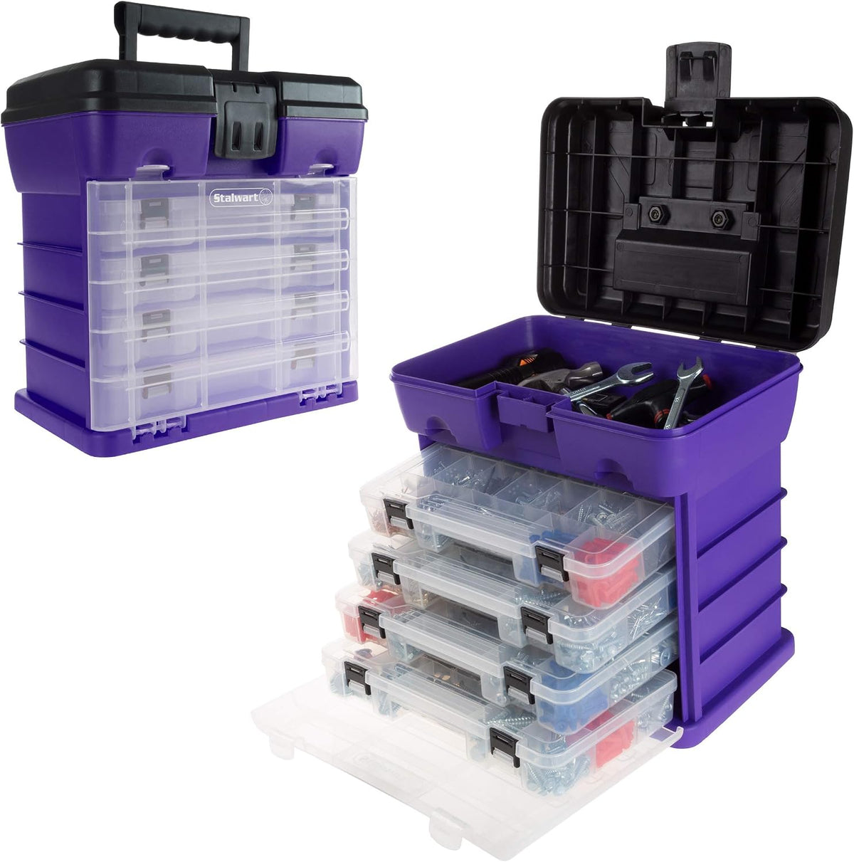 storage and tool box-durable organizer utility box-4 drawers, main product view