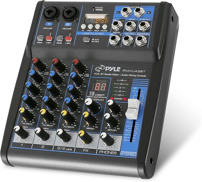 Pyle Professional 4 Channel Audio Mixer by PyleUSA