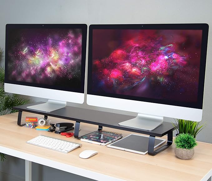 Mount-It! 39" Extra Long Dual Monitor Stand Riser – Ergonomic Desk Organizer - Image 6