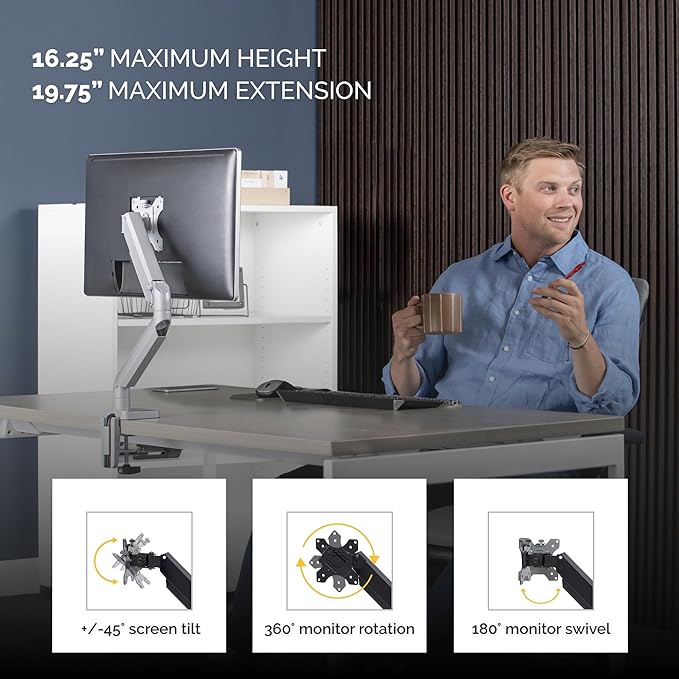 Fellowes Platinum Series Single Monitor Arm - Image 4
