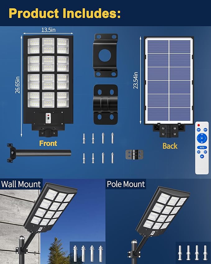 Ofuray Of-5600W Solar Street Lights Outdoor, 560000Lm Solar Security Flood - Image 7