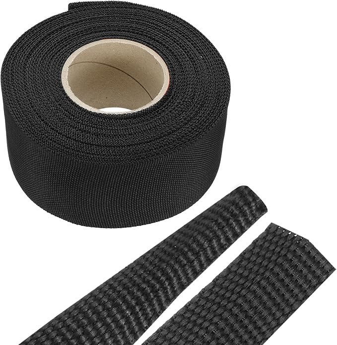 MECCANIXITY Braided Cable Sleeves Heat Shrinkable Fabric Sleeving, 1 9/16" 33ft by MECCANIXITY