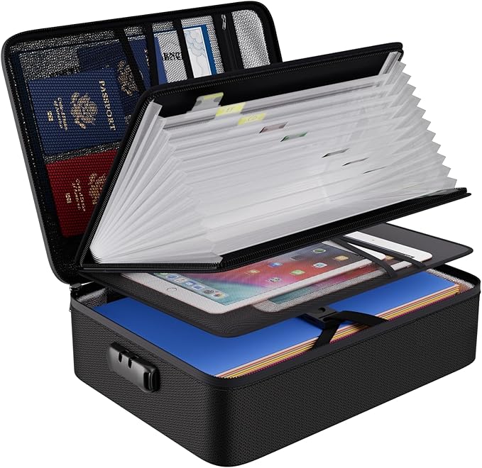 ENGPOW File Organizer Bag with 13 Pocket Accordion File Folder, Fireproof by ENGPOW