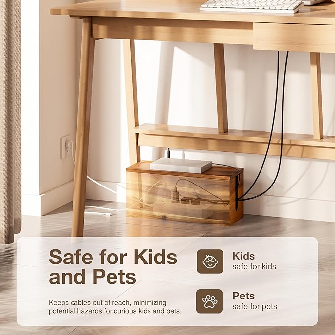 Tidita Acacia Large Cable Management Box - Image 4