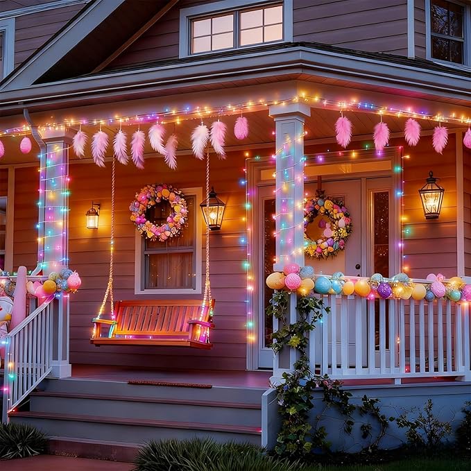 HOME LIGHTING 66ft Easter Decorative Mini Lights, 200 LED Clear Wire Fairy - Image 7