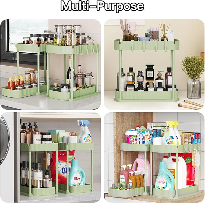 Ukeetap 2 Pack Multi-Purpose Pull-Out Storage Organizers, Under Sink Organizers - Image 6