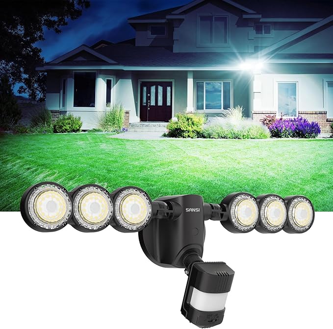 SANSI 55W 7000LM Motion Sensor Outdoor Security Lights, Super Bright 5000K Dusk by SANSI