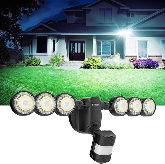 SANSI 55W 7000LM Motion Sensor Outdoor Security Lights, Super Bright 5000K Dusk by SANSI