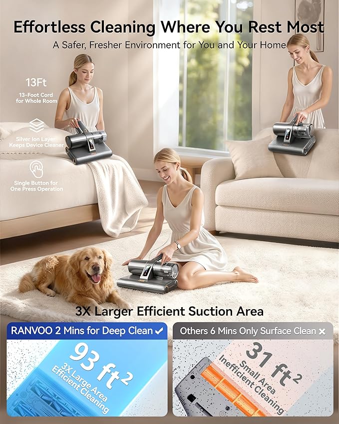 PureMatt Pro 35Kpa Max Suction AI Mattress Vacuum Bed Vacuum Cleaner - Image 6