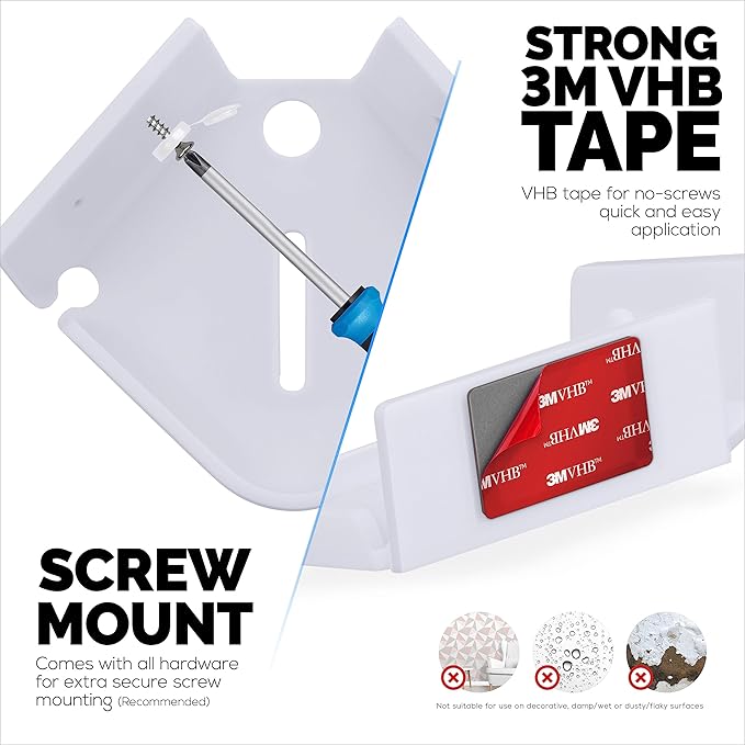 BRAINWAVZ Drill Free Tilted Corner Wall Mount Small Shelf - Image 3