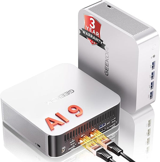 GEEKOM A9 Max AI Mini PC, with AMD Ryzen AI 9 HX 370, Copilot+ PC, Radeon 890M by GEEKOM